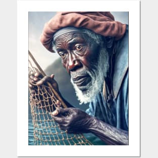 African Old Fisherman Posters and Art